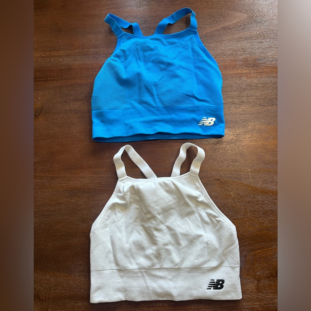 Blue & White new balance crop top/sport bra